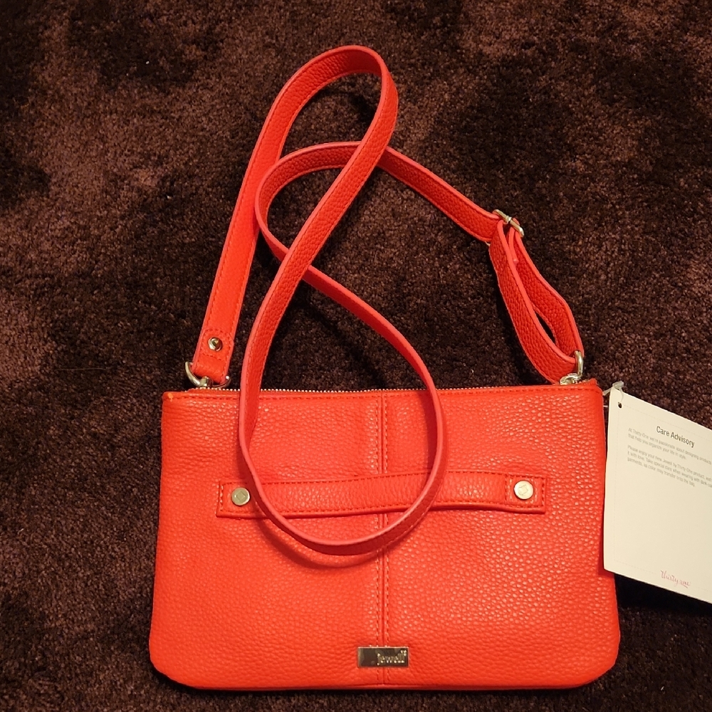 Thirty-One / Coral Color Crossbody Bag with Minimalist Design/ NWT